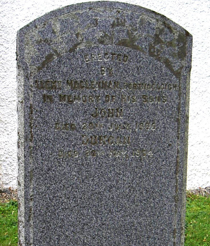 Photo of headstones/John MacLennan d1900 hdstn Lochalsh chyd